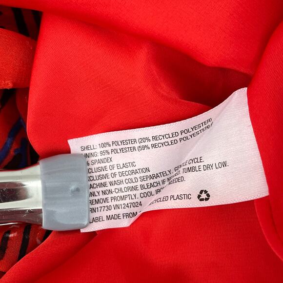 Alexis x Target Dress Women 3X Red Floral Botanical Tie Strap Asymmetrical - Picture 10 of 12